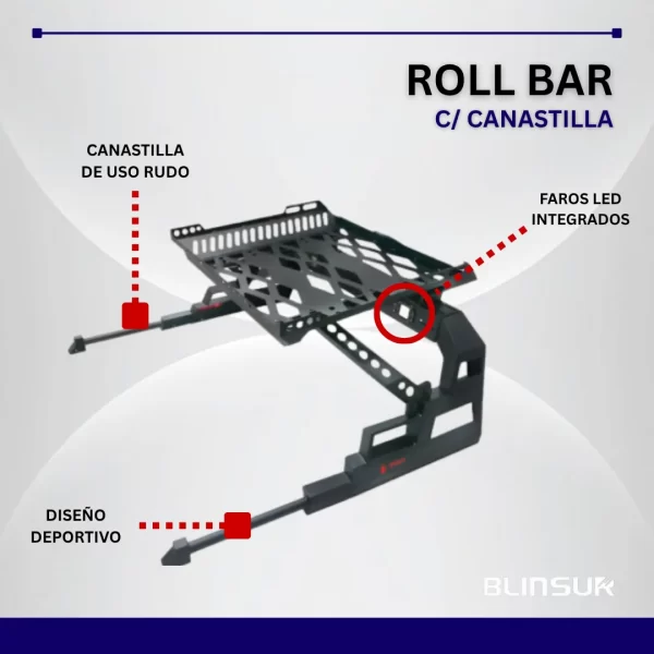 Roll Bar C/ Canastilla Y Pasamanos Para Tundra 2010 - 2020
