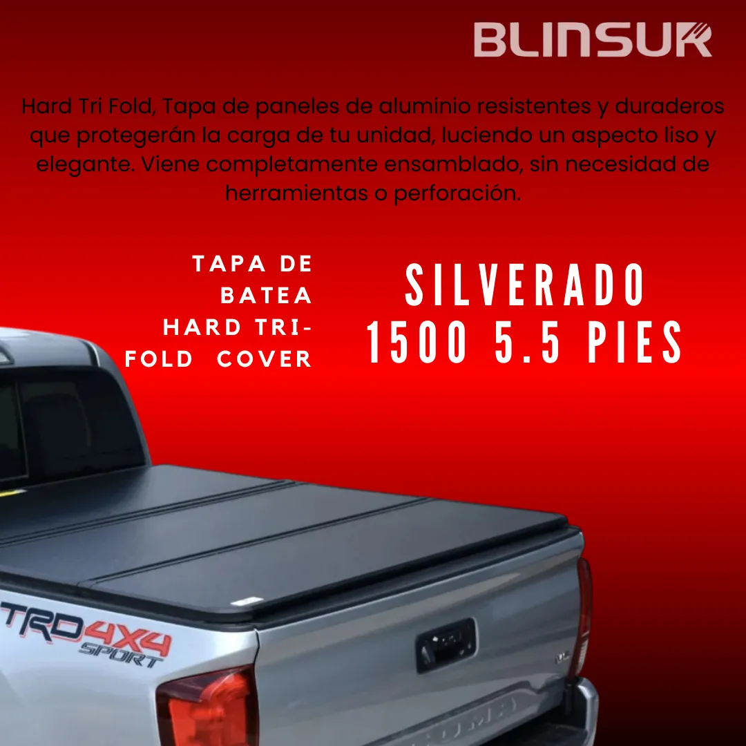 Tapa Batea Tri Fold Premium Silverado 2019-2022 Doble Cabina - Image 2