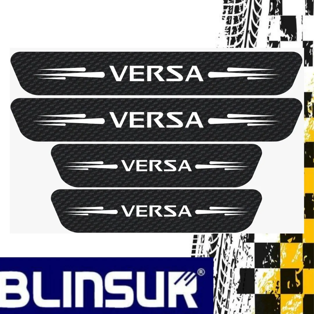 Protección Estribos Fibra De Carbono Con Blanco Nissan Versa - Image 2