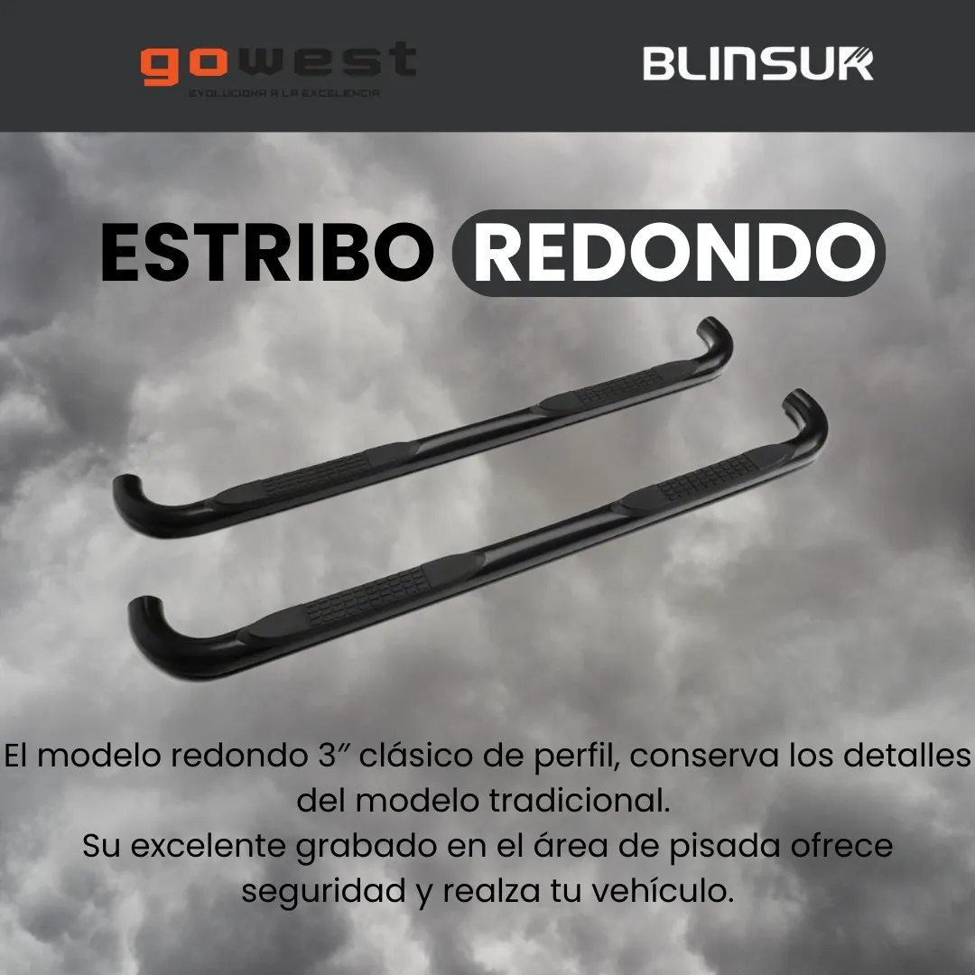 Estribos Redondos Toyota Tundra Crew Max 2007 - 2021 Negros - Image 2