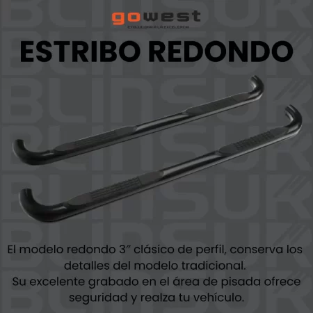 Estribos Redondos Toyota Tundra Crew Max 2007 - 2021 Negros - Image 2