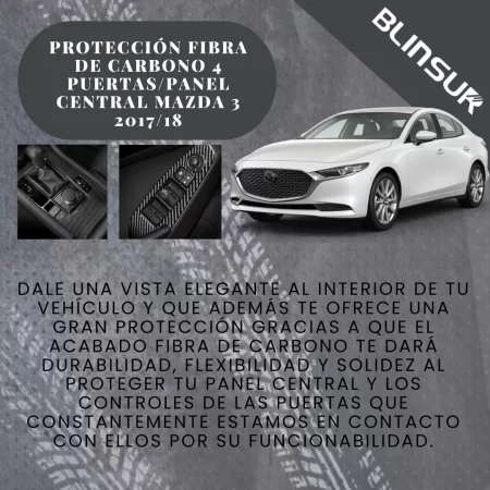 Vinil Protectores Puertas Mazda 3 2017-2018 Fibra Carbono - Image 2
