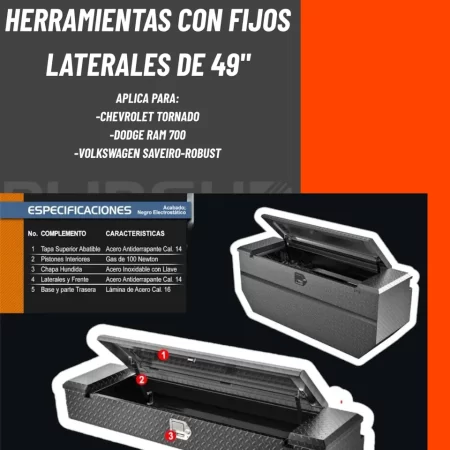 Caja Herramientas Courier 2022 - 2024 C/laterales Fijos C/s - Image 2