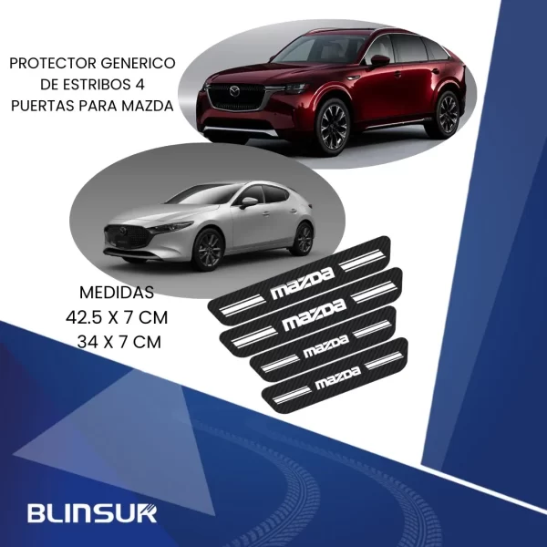 Sticker Bl Protección De Estribos 4 Puertas Para Mazda