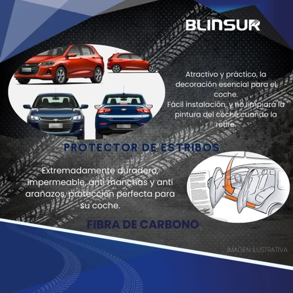 Sticker Protección De Estribos 4 Puertas Chevrolet Onix