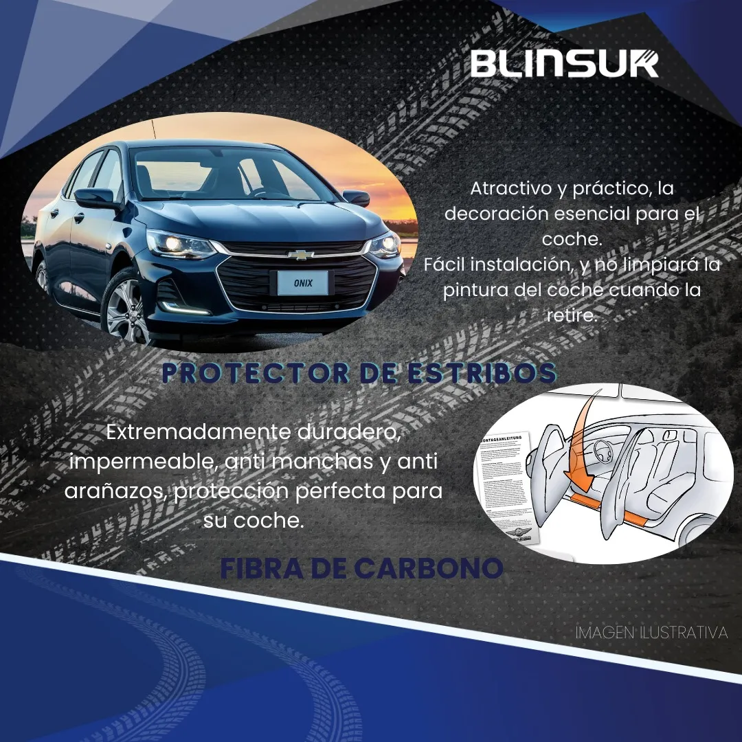 Sticker Protección De Estribos 4 Puertas Chevrolet Onix - Image 2