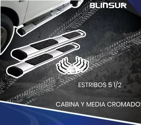 Estribos Bronx Ford Lobo Cabina Media 2004 - 2014 Cromados