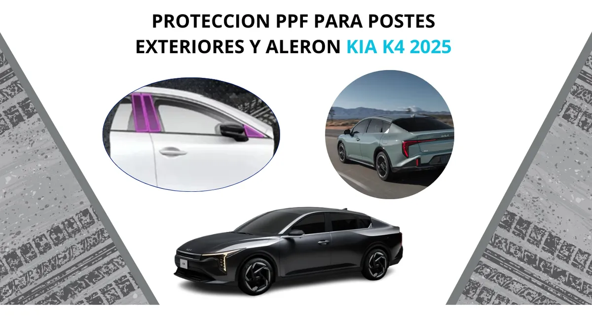 Protección Ppf Postes Exteriores Y Aleron Kia K4 2025 - Image 2