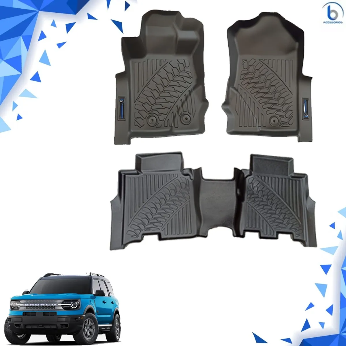 Juego De Tapetes Tipo Charola Para Ford Bronco 2022 - Image 2