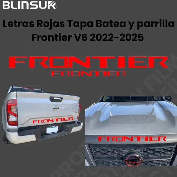 Letras Rojas Para Tapa Batea/parrilla Frontier V6 2022-2025