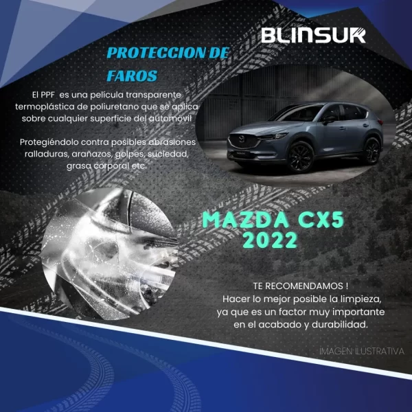 Sticker Protección Ppf Faros Compatible Con Mazda Cx5 2022