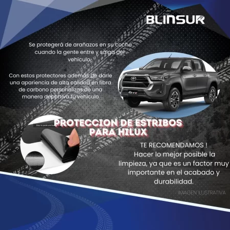 Sticker Protección Bl De Estribos Puertas Para Hilux. - Image 2