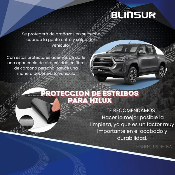 Sticker Protección Bl De Estribos Puertas Para Hilux.