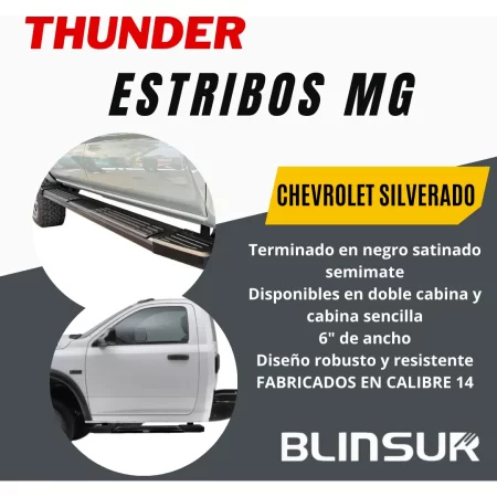 Estribos Mg Chevrolet Silverado 2019 Al 2023 Doble Cabina - Image 2