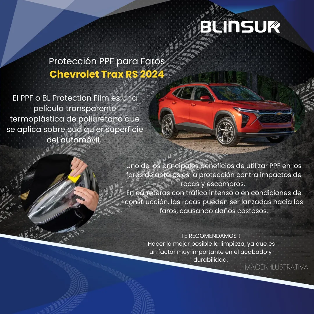 Protección Ppf Marca Bl Faros Para Chevrolet Trax Rs 2024 - Image 2