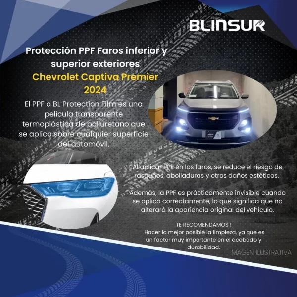 Protección Ppf De Faros Para Captiva Premier 2024