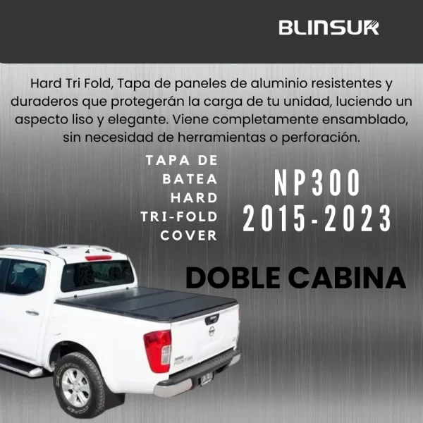 Tapa Cubre Batea Tri-fold Para Np300 2015-2025 Doble Cabina
