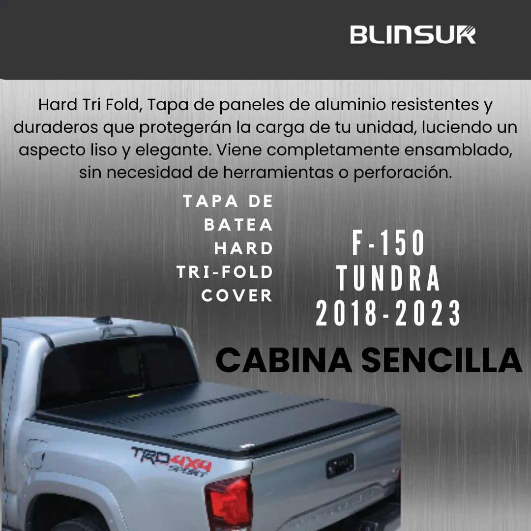 Tapa Cubre Batea Tri-fold F-150, Tundra 2018-2023 Cabina Sen - Image 2