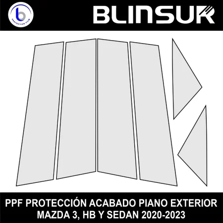 Protección Ppf Postes Exteriores Para Mazda 3 2020 Al 2023 - Image 2