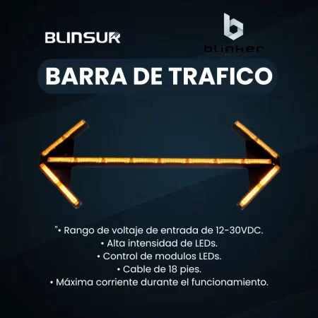 Barra De Trafico De Emergencia 96 Leds Luz Ambar Blinker - Image 2