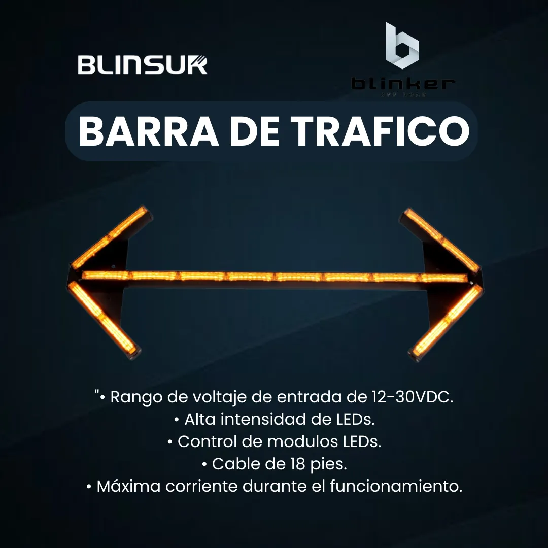 Barra De Trafico De Emergencia 96 Leds Luz Ambar Blinker - Image 2