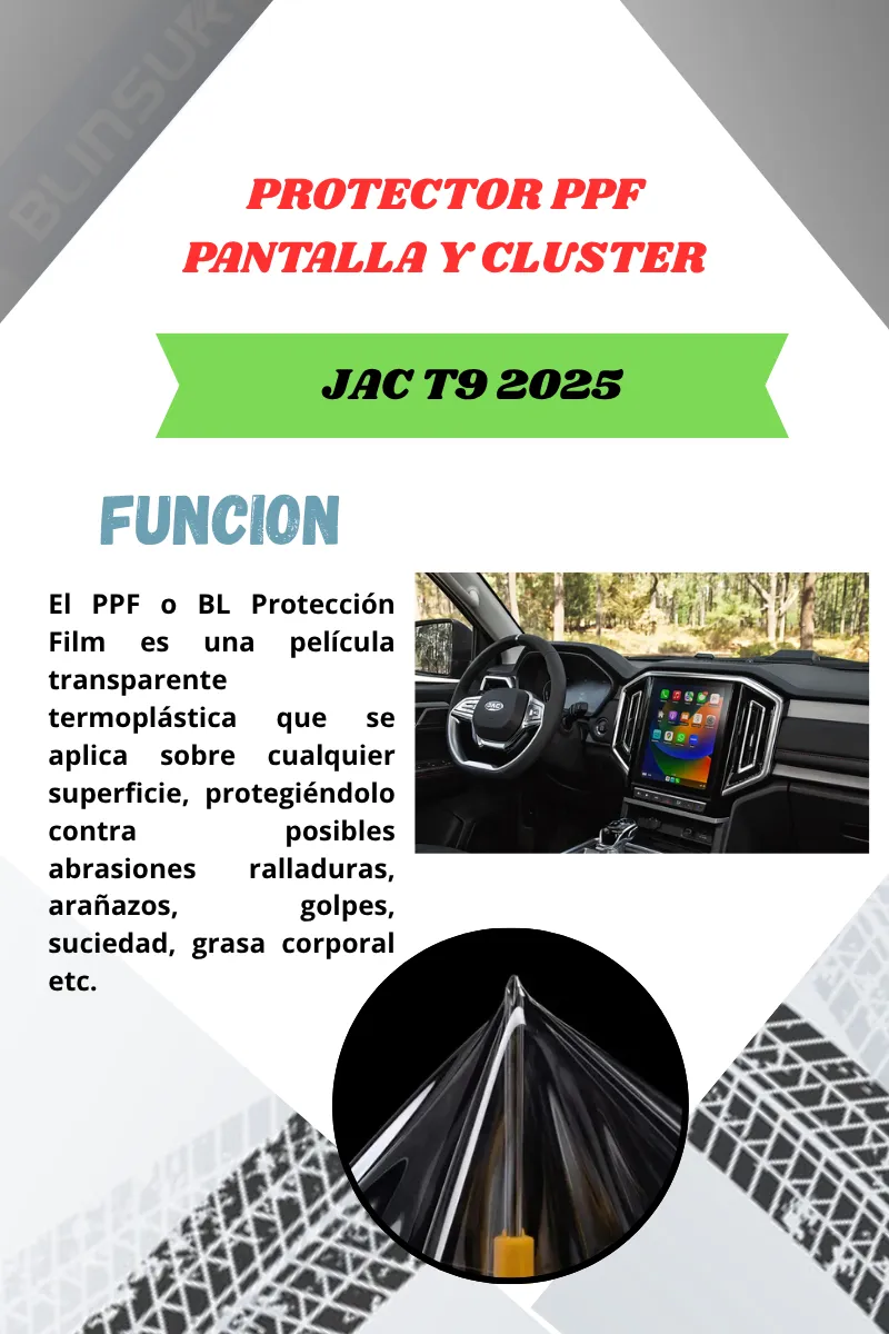 Protección Ppf Pantalla Y Clúster Jac T9 2025 - Image 2