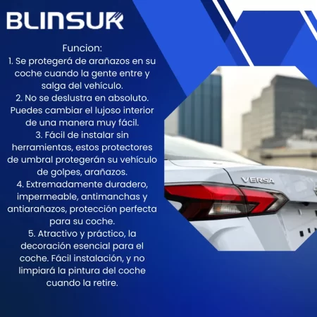 Protección De Estribos 4 Puertas Para Nissan Versa Diseño 5 - Image 2