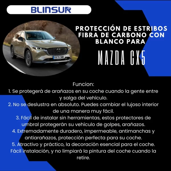 Protección De Estribos Fibra De Carbono Mazda Cx5