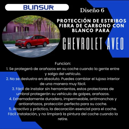 Sticker Protección De Estribos Para Chevrolet Aveo Diseño 6 - Image 2