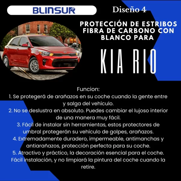 Sticker Protección De Estribos Para Kia Rio Diseño 4