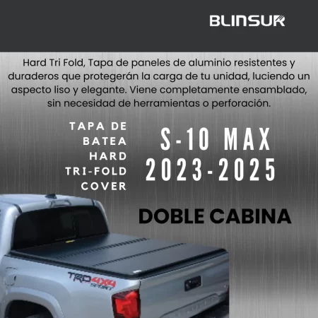 Tapa De Batea Tri-fold Para S-10 Max 2023-2024 Doble Cabina - Image 2