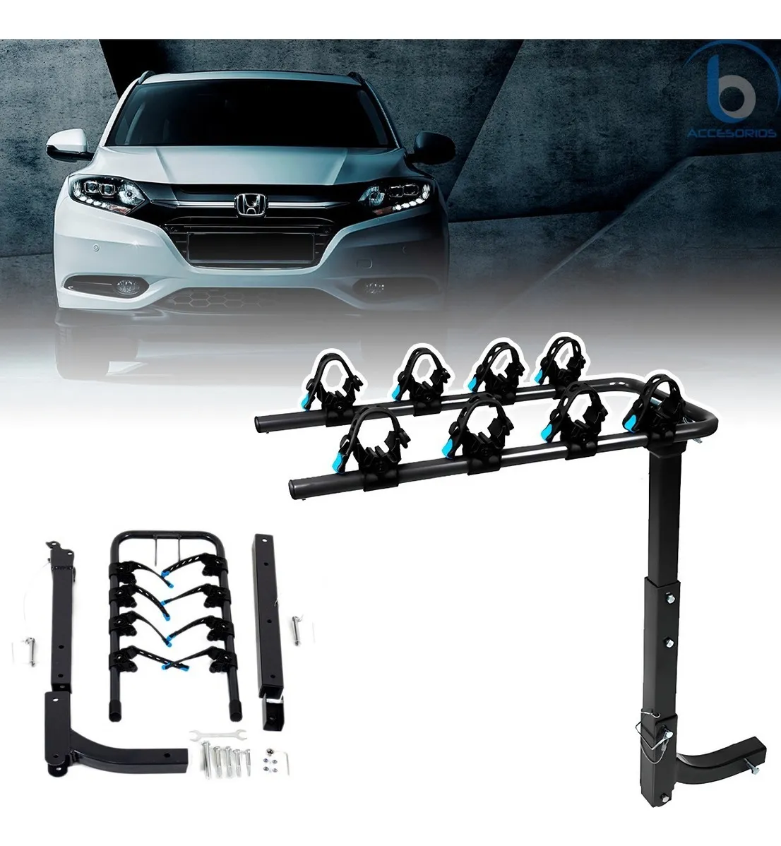 Rack Portabicicleta Tirón P/4 Bicis Para Honda Hr-v - Image 2