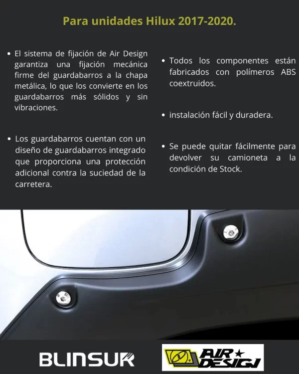 Juego De Cantoneras Toyota Hilux 2017 - 2020