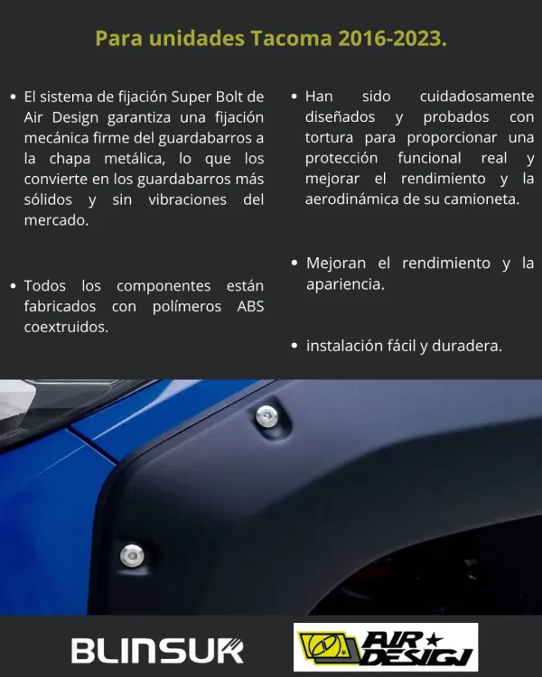 Juego De Cantoneras Toyota Tacoma 2016 - 2023