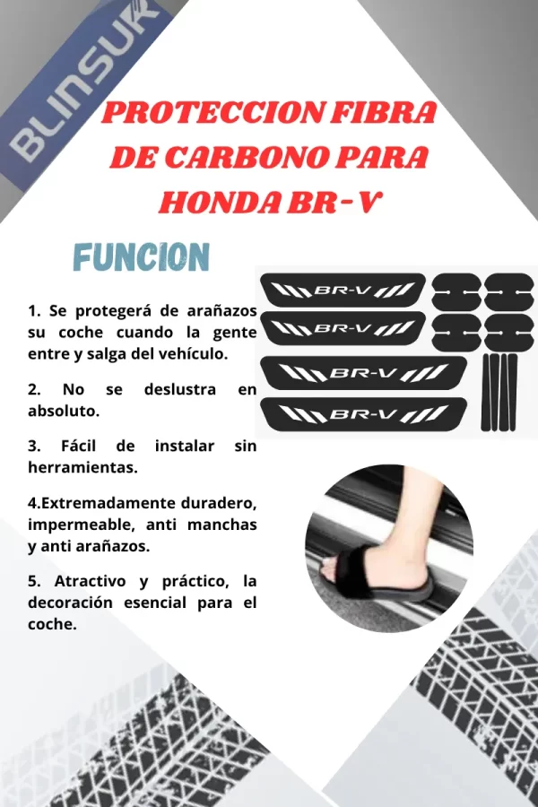 Kit Combo Proteccion Fibra De Carbono Para Honda Br-v