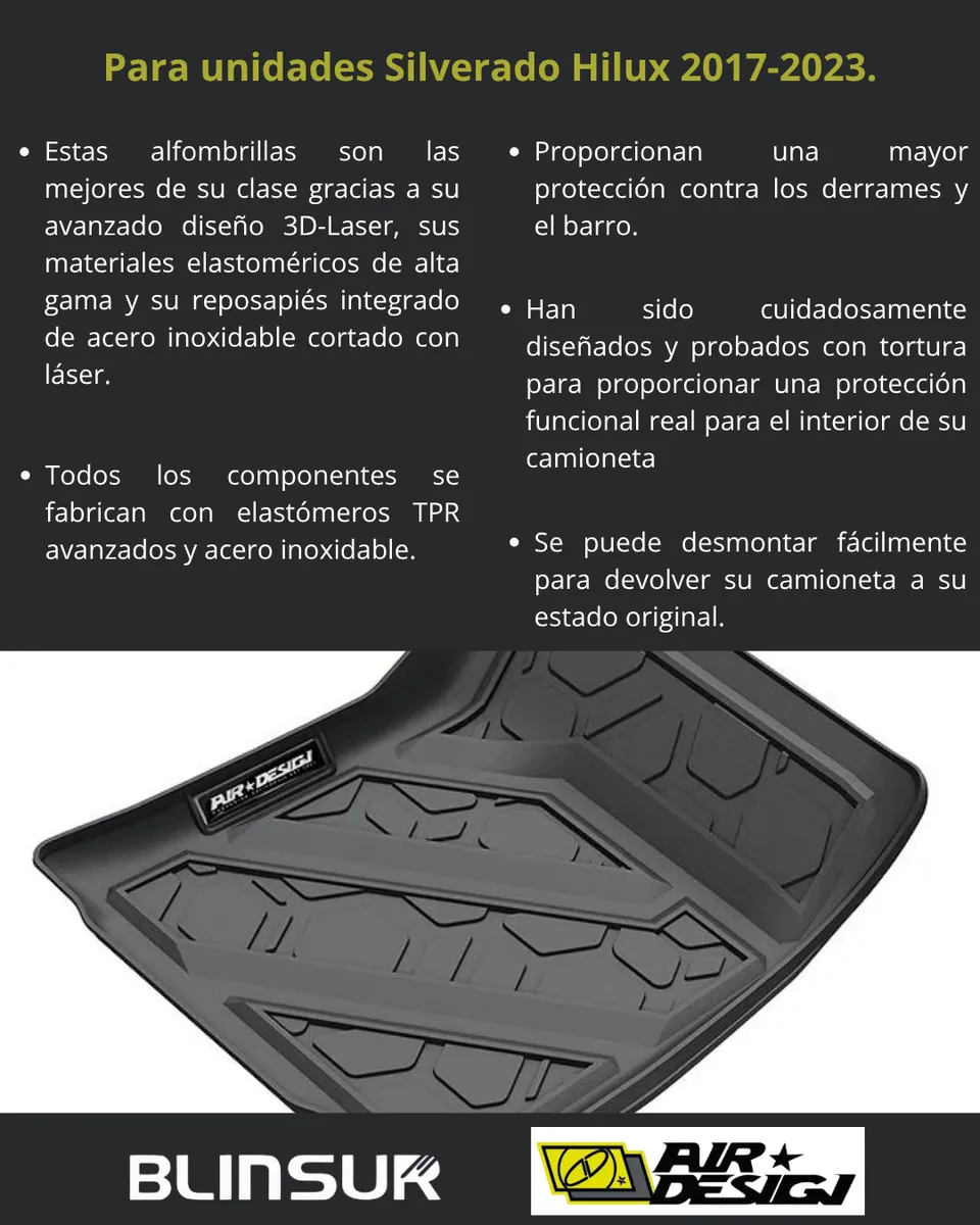 Juego De Tapetes Delantero Y Trasero Toyota Hilux 2017-2023 - Image 3