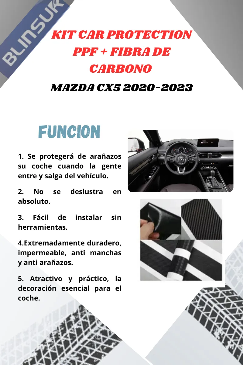 Kit Car Ppf Y Fibra De Carbono Mazda Cx-5 2020-2023 - Image 3