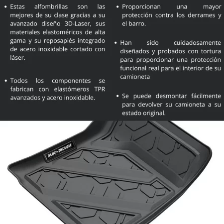 Juego De Tapetes Delantero Y Trasero Toyota Hilux 2017-2023 - Image 3