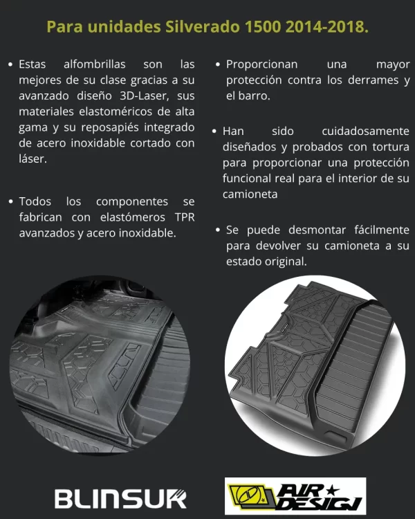 Juego Tapetes Delantero Y Trasero Chev Silv 1500 2014-2018