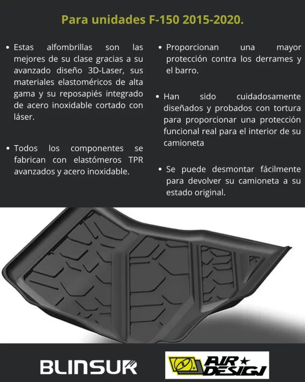 Juego De Tapetes Delanteros Ford F-150 2015-2020