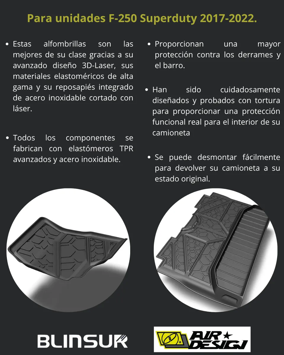 Juego De Tapetes Delantero Y Trasero Ford F-250 2017-2022 - Image 3