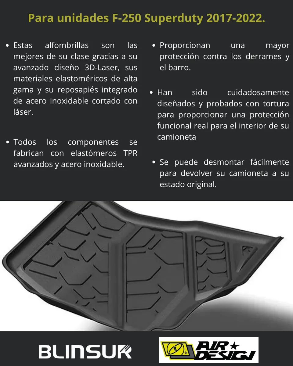 Juego De Tapetes Delanteros Ford F-250 Superduty 2017-2022 - Image 3