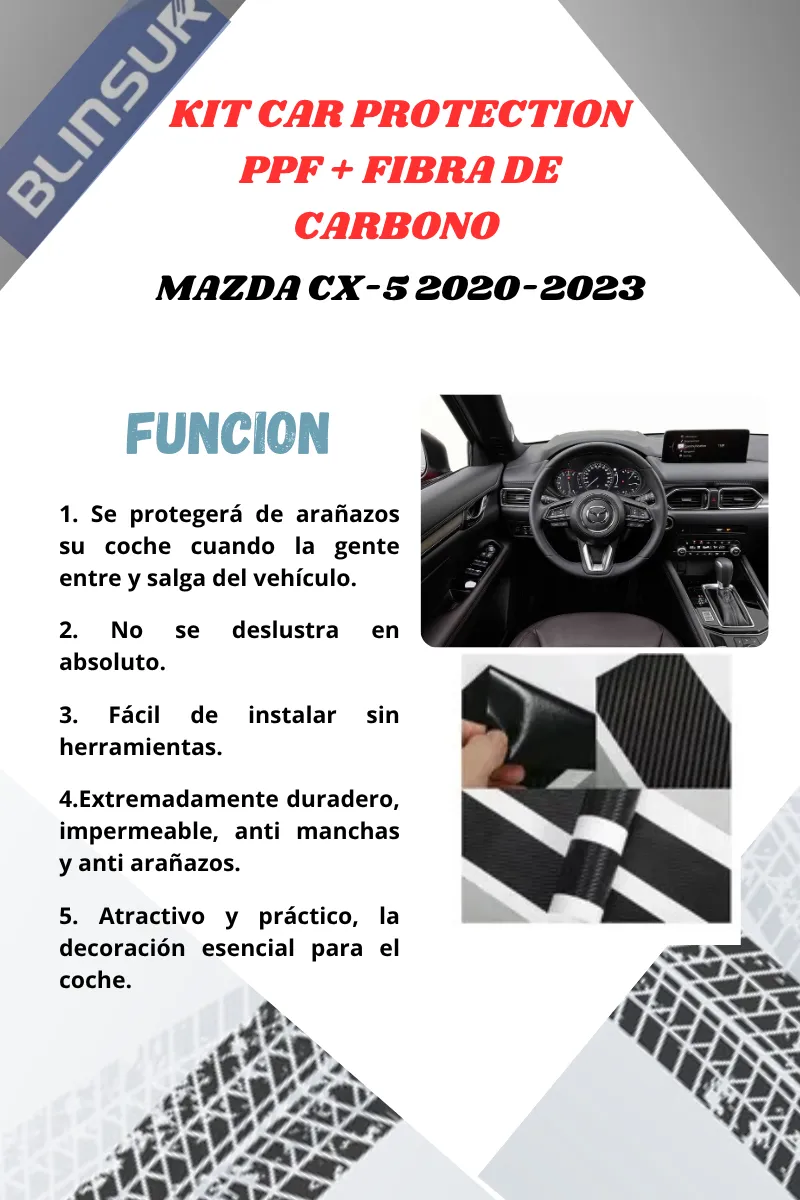 Kit Car Ppf Y Fibra De Carbono Mazda Cx-5 2020-2023 - Image 3