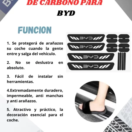 Kit Combo Proteccion Fibra De Carbono Para Byd - Image 3
