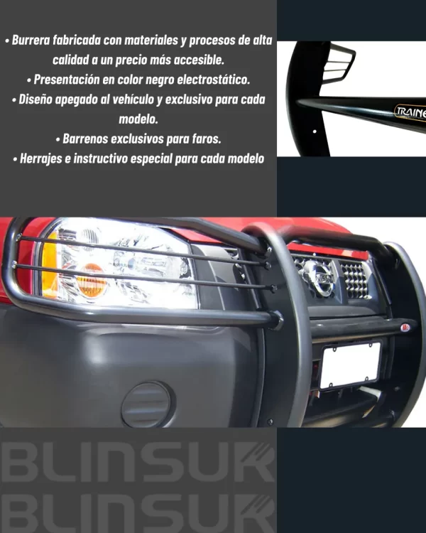 Burrera Cubrefaros Trainer Nissan Pickup D22 2009-2015 Negro