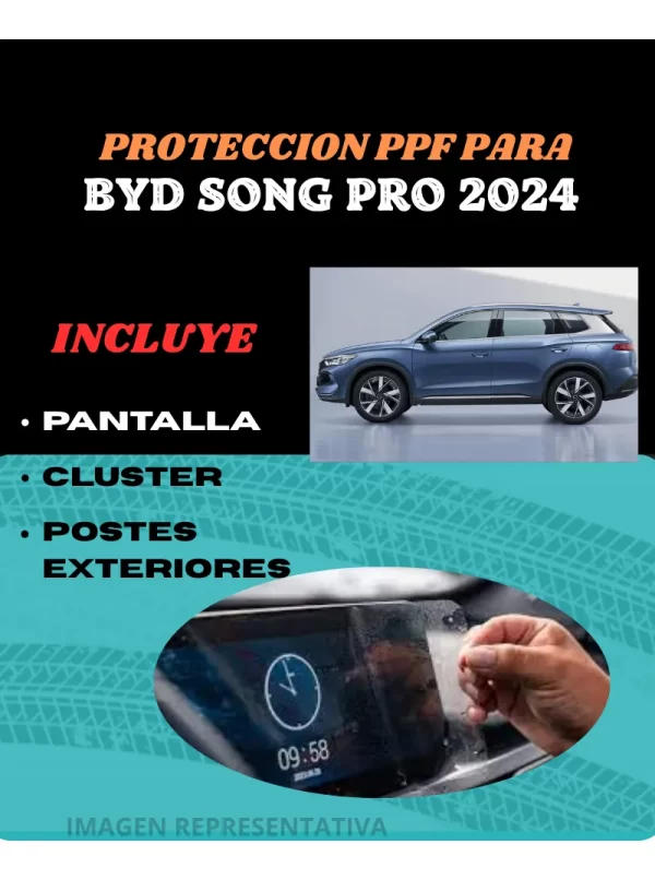 Ppf Pantalla Cluster Y Postes Ext. Para Byd Song Pro 2024
