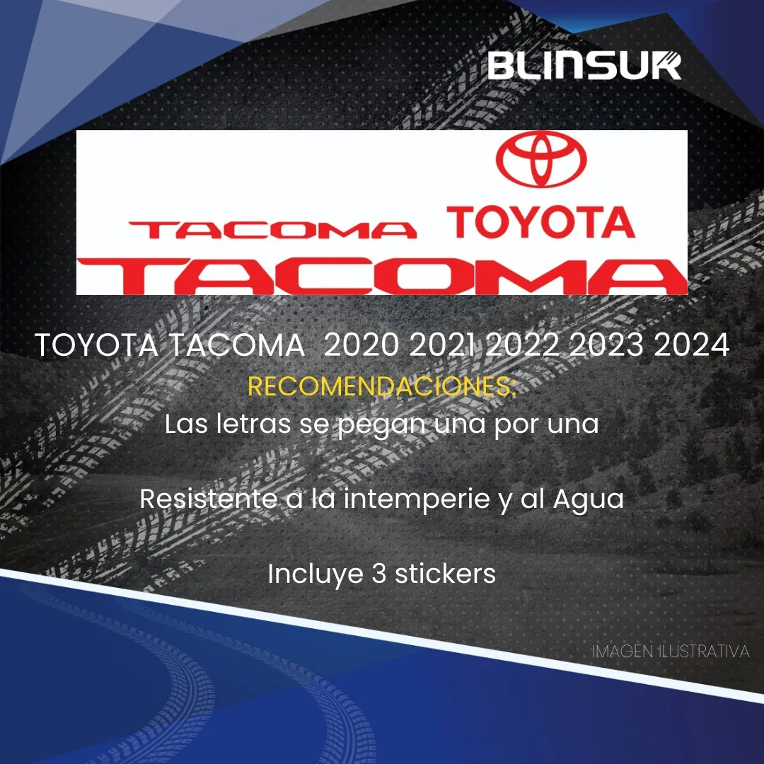 Sticker Bl Letras Tacoma Para Tapa Vinil Rojo Brillante 2024 - Image 3