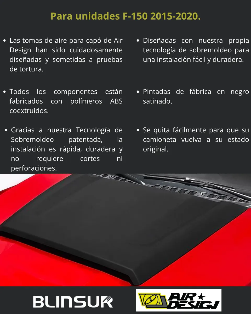 Toma De Aire Para Ford F-150 2015 - 2020 Airdesign - Image 3