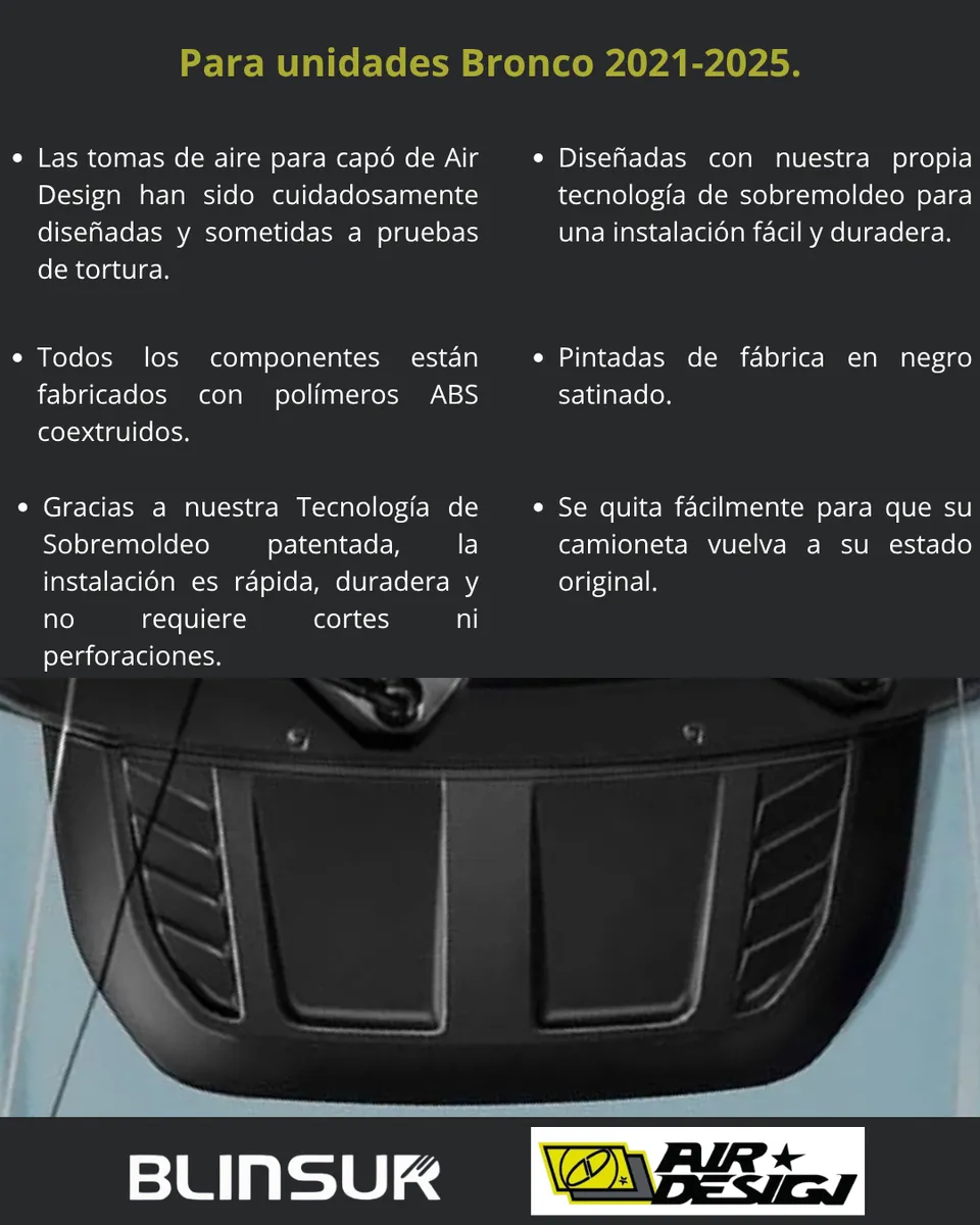 Toma De Aire Para Ford Bronco 2021 - 2025 Airdesign - Image 3