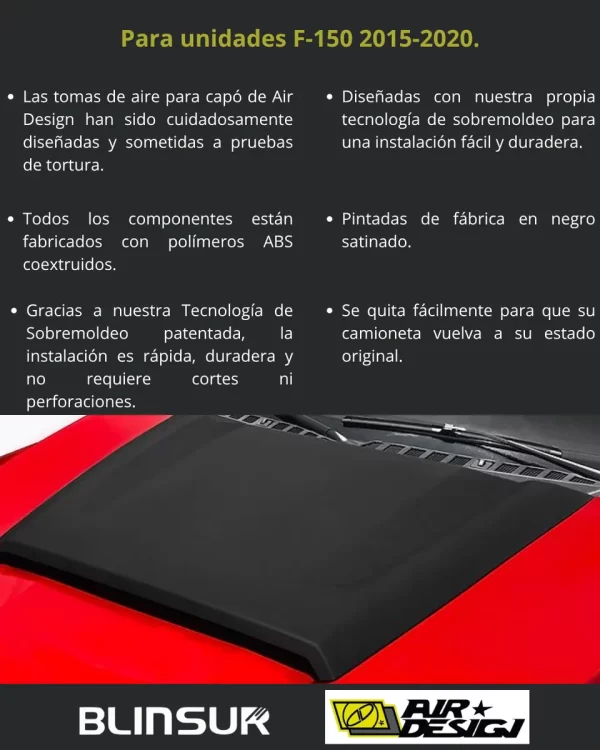 Toma De Aire Para Ford F-150 2015 - 2020 Airdesign